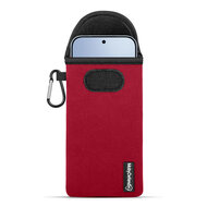 Hoesje voor Xiaomi 17T - MobyDefend Neopreen Pouch Met Karabijnhaak - Insteekhoesje - Riemlus Hoesje - Rood