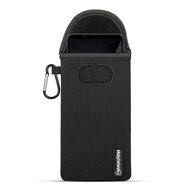 Hoesje voor Sony Xperia 1 VIII - MobyDefend Neopreen Pouch Met Karabijnhaak - Insteekhoesje - Riemlus Hoesje - Zwart