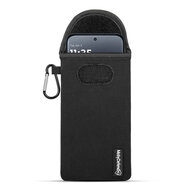 Hoesje voor Motorola Edge 70 Pro - MobyDefend Neopreen Pouch Met Karabijnhaak - Insteekhoesje - Riemlus Hoesje - Zwart