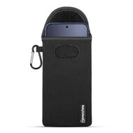 Hoesje voor Xiaomi 17T Pro - MobyDefend Neopreen Pouch Met Karabijnhaak - Insteekhoesje - Riemlus Hoesje - Zwart
