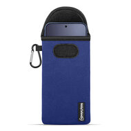 Hoesje voor Xiaomi 17T Pro - MobyDefend Neopreen Pouch Met Karabijnhaak - Insteekhoesje - Riemlus Hoesje - Blauw