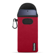 Hoesje voor Xiaomi 17T Pro - MobyDefend Neopreen Pouch Met Karabijnhaak - Insteekhoesje - Riemlus Hoesje - Rood