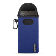 Hoesje voor Motorola Moto G37 / G37 Power / G47 - MobyDefend Neopreen Pouch Met Karabijnhaak - Insteekhoesje - Riemlus Hoesje - Blauw