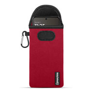Hoesje voor Motorola Moto G37 / G37 Power / G47 - MobyDefend Neopreen Pouch Met Karabijnhaak - Insteekhoesje - Riemlus Hoesje - Rood