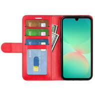 Samsung Galaxy A27 Hoesje - MobyDefend Wallet Book Case (Sluiting Achterkant) - Rood