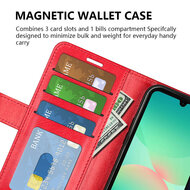 Samsung Galaxy A27 Hoesje - MobyDefend Wallet Book Case (Sluiting Achterkant) - Rood