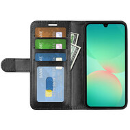 Samsung Galaxy A27 Hoesje - MobyDefend Wallet Book Case (Sluiting Achterkant) - Zwart