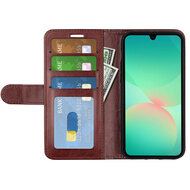 Samsung Galaxy A27 Hoesje - MobyDefend Wallet Book Case (Sluiting Achterkant) - Bruin