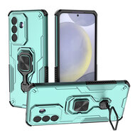 Samsung Galaxy A27 Hoesje - MobyDefend Dubbelgelaagde Pantsercase Met Standaard - Turquoise