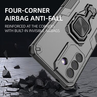 Samsung Galaxy A27 Hoesje - MobyDefend Dubbelgelaagde Pantsercase Met Standaard - Zwart