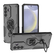 Samsung Galaxy A27 Hoesje - MobyDefend Dubbelgelaagde Pantsercase Met Standaard - Zwart