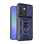 Samsung Galaxy A27 Hoesje - MobyDefend Pantsercase Met Draaibare Ring - Blauw