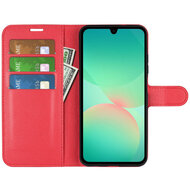 Samsung Galaxy A27 Hoesje - MobyDefend Kunstleren Wallet Book Case (Sluiting Voorkant) - Rood