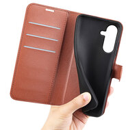 Samsung Galaxy A27 Hoesje - MobyDefend Kunstleren Wallet Book Case (Sluiting Voorkant) - Bruin