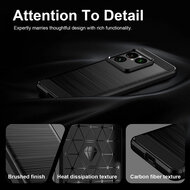 Sony Xperia 1 VIII Hoesje - MobyDefend TPU Backcover - Geborstelde Metaal &amp; Carbon-Look - Blauw