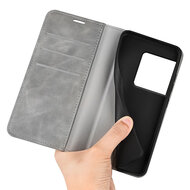 Sony Xperia 1 VIII Hoesje - MobyDefend Luxe Wallet Bookcase (Magnetische Sluiting) - Grijs