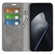 Xiaomi 17T Hoesje - MobyDefend Luxe Wallet Bookcase (Magnetische Sluiting) - Grijs