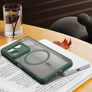 Sony Xperia 1 VIII Hoesje - MobyDefend MagSafe Case Mat Transparant Met Gekleurde Rand - Groen