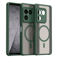Sony Xperia 1 VIII Hoesje - MobyDefend MagSafe Case Mat Transparant Met Gekleurde Rand - Groen