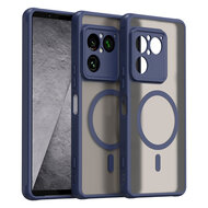 Sony Xperia 1 VIII Hoesje - MobyDefend MagSafe Case Mat Transparant Met Gekleurde Rand - Blauw
