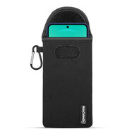 Hoesje voor Samsung Galaxy A27 - MobyDefend Neopreen Pouch Met Karabijnhaak - Insteekhoesje - Riemlus Hoesje - Zwart