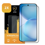 2-Pack Oppo Reno16 F/FS Screenprotectors - MobyDefend Screensavers Met Zwarte Randen - Gehard Glas 