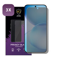 3-Pack MobyDefend Oppo Reno16 F/FS Screenprotectors - Matte Privacy Glass Screensavers