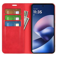 Motorola Moto G37 Power Hoesje - MobyDefend Luxe Wallet Bookcase (Magnetische Sluiting) - Rood