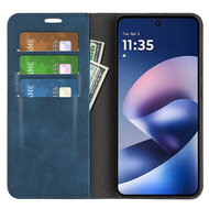 Motorola Moto G37 Power Hoesje - MobyDefend Luxe Wallet Bookcase (Magnetische Sluiting) - Blauw