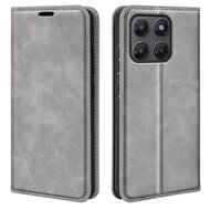 Motorola Moto G37 Power Hoesje - MobyDefend Luxe Wallet Bookcase (Magnetische Sluiting) - Grijs
