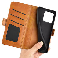 Motorola Moto G37 Power Hoesje - MobyDefend Luxe Wallet Book Case (Sluiting Zijkant) - Lichtbruin