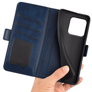 Motorola Moto G37 Power Hoesje - MobyDefend Luxe Wallet Book Case (Sluiting Zijkant) - Blauw