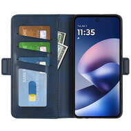 Motorola Moto G37 Power Hoesje - MobyDefend Luxe Wallet Book Case (Sluiting Zijkant) - Blauw