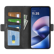 Motorola Moto G37 Power Hoesje - MobyDefend Luxe Wallet Book Case (Sluiting Zijkant) - Zwart