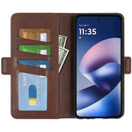 Motorola Moto G37 Power Hoesje - MobyDefend Luxe Wallet Book Case (Sluiting Zijkant) - Bruin