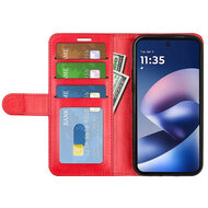 Motorola Moto G37 Power Hoesje - MobyDefend Wallet Book Case (Sluiting Achterkant) - Rood