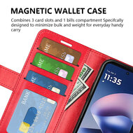 Motorola Moto G37 Power Hoesje - MobyDefend Wallet Book Case (Sluiting Achterkant) - Zwart