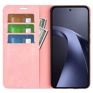 Xiaomi 17T Pro Hoesje - MobyDefend Luxe Wallet Bookcase (Magnetische Sluiting) - Roze