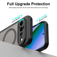 Google Pixel 11 Pro XL Hoesje - MobyDefend MagSafe Case Mat Transparant Met Gekleurde Rand - Groen