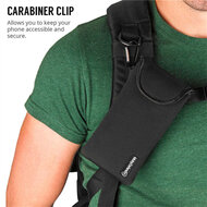 Hoesje voor Samsung Galaxy S26 FE - MobyDefend Neopreen Pouch Met Karabijnhaak - Insteekhoesje - Riemlus Hoesje - Zwart