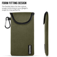 Hoesje voor iPhone Fold - MobyDefend Neopreen Pouch Met Karabijnhaak - Insteekhoesje - Riemlus Hoesje - Groen