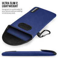Hoesje voor iPhone Fold - MobyDefend Neopreen Pouch Met Karabijnhaak - Insteekhoesje - Riemlus Hoesje - Blauw