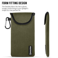 Hoesje voor iPhone 18 Pro Max - MobyDefend Neopreen Pouch Met Karabijnhaak - Insteekhoesje - Riemlus Hoesje - Groen