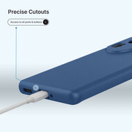 iPhone 18 Pro Max Hoesje - MobyDefend Matte Siliconen Backcover - Blauw