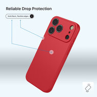 iPhone 18 Pro Max Hoesje - MobyDefend Matte Siliconen Backcover - Framboosrood