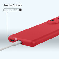 iPhone 18 Pro Max Hoesje - MobyDefend Matte Siliconen Backcover - Framboosrood