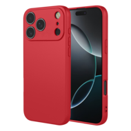 iPhone 18 Pro Max Hoesje - MobyDefend Matte Siliconen Backcover - Framboosrood