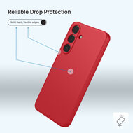 Samsung Galaxy S25 FE / S26 FE Hoesje - MobyDefend Matte Siliconen Backcover - Framboosrood