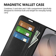 Samsung Galaxy S26 FE Hoesje - MobyDefend Kunstleren Wallet Book Case (Sluiting Voorkant) - Zwart