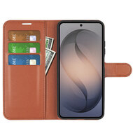 Samsung Galaxy S26 FE Hoesje - MobyDefend Kunstleren Wallet Book Case (Sluiting Voorkant) - Bruin